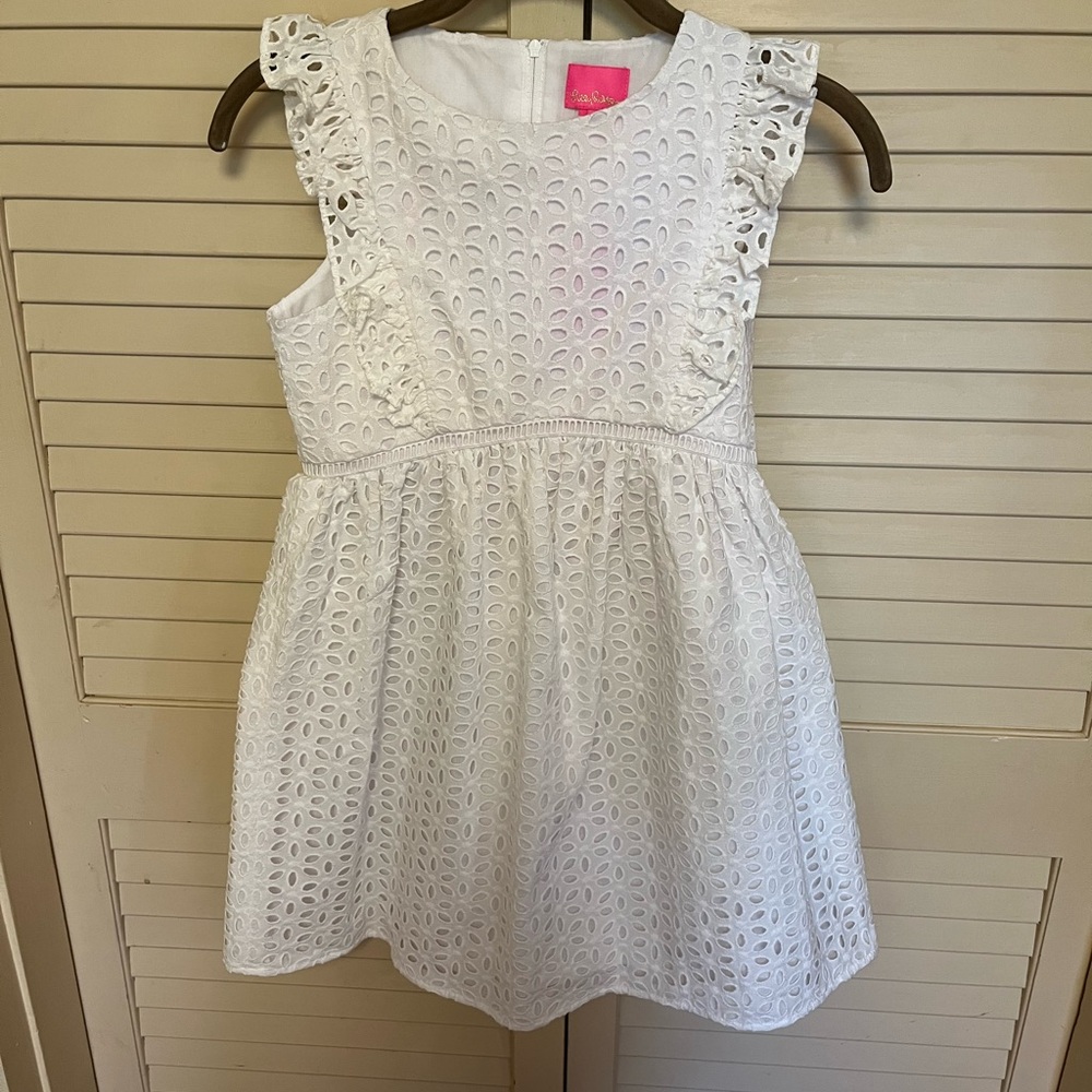 White Eyelet Kids Dress